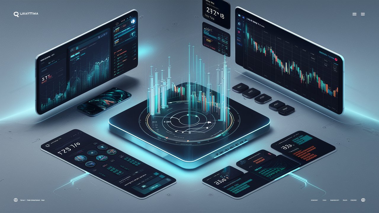 Tablero de la Quantum AI trading app mostrando operaciones automatizadas y rendimiento del portafolio